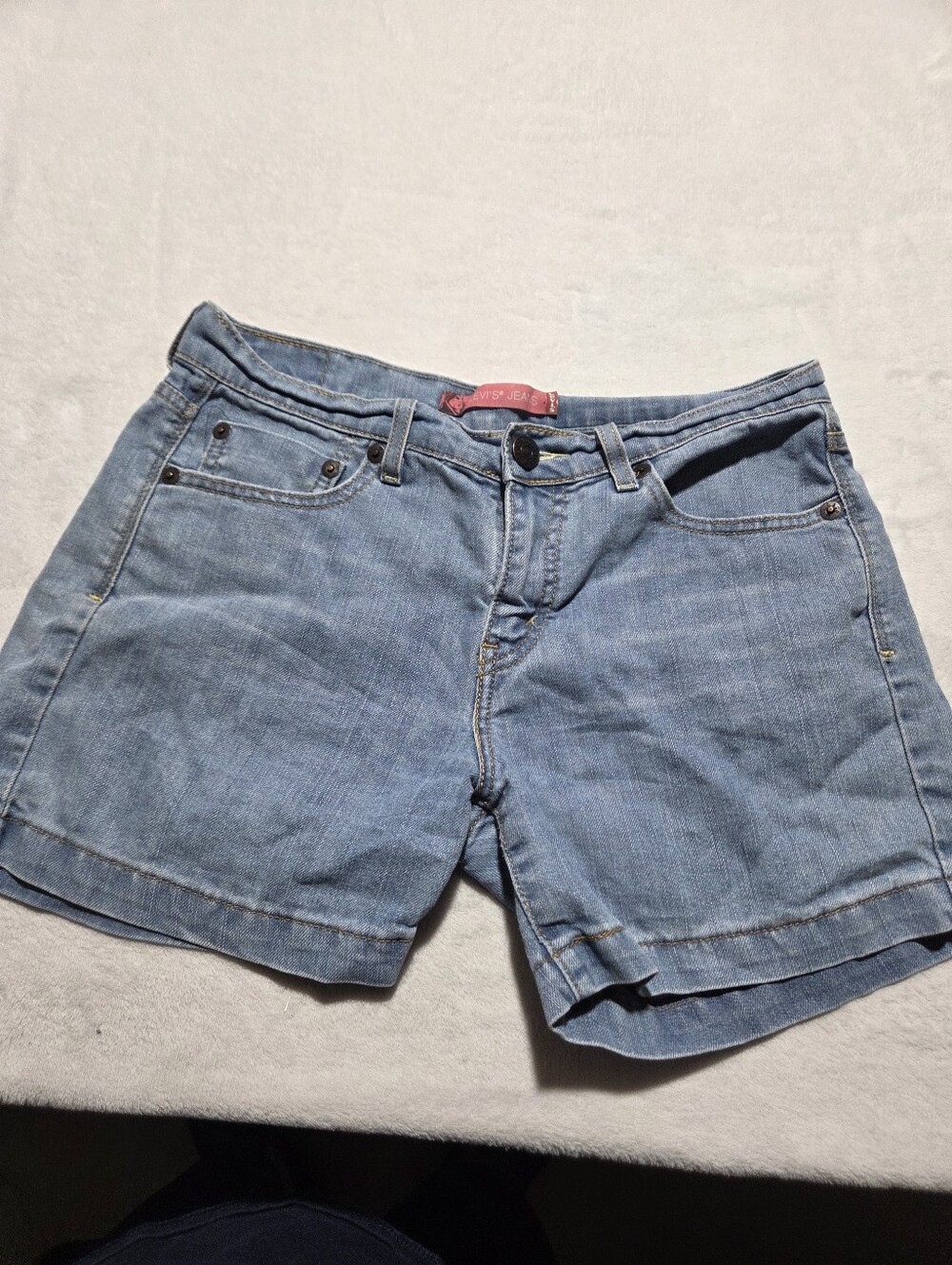 Vintage Levi's Pink Waist Label Size 8 Girls Shorts Y2k Era Blue Denim Bermud